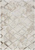 Glitz Ivory Grey Modern Polyester Area Rug