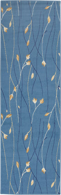 Grafix Light Blue Contemporary Polypropylene Area Rug