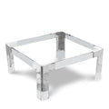 Chinon Chrome Square Glass Top, Acrylic And Metal Base Coffee Table
