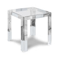 Chinon Chrome Glass Top, Acrylic And Metal Base End / Side Table