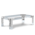 Chinon Chrome Rectangular Glass Top, Acrylic And Metal Base Coffee Table