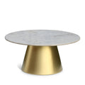 Shoshana Gold Genuine Marble Top And Metal Base Coffee Table