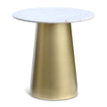 Shoshana Gold Genuine Marble Top And Metal Base End / Side Table