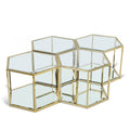 Rosetta Gold Glass And Steel 4pc. Modular Coffee Table