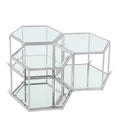 Rosetta Chrome Glass And Steel 3pc. Modular Coffee Table