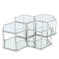 Rosetta Chrome Glass And Steel 4pc. Modular Coffee Table