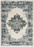 Passion Ivory Grey Blue Vintage Polypropylene Area Rug