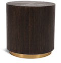 Miranda Brown Oak Wood Top And Metal Base End Table