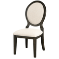 Twyla Set of 2 Dining Chairs –Cream Linen & Dark Cocoa Frame