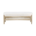 Callista Cream Faux Sheepskin Upholstered Bench