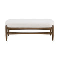 Callista Cream Faux Sheepskin Upholstered Bench