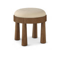 Katarina Linen Textured Fabric Upholstered Ottoman