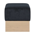 Greer Velour Fur Fabric Upholstered Ottoman