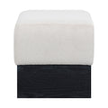 Greer Velour Fur Fabric Upholstered Ottoman