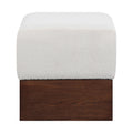 Greer Velour Fur Fabric Upholstered Ottoman