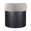Miriam Velour Fur Fabric Upholstered Ottoman
