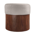 Miriam Velour Fur Fabric Upholstered Ottoman