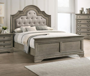 Manchester Queen Bed with Upholstered Arched Headboard