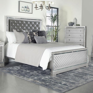 Eleanor Upholstered Tufted Bed Metallic