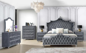 Antonella Upholstered Bed in Grey