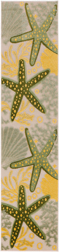 Aloha Green Yellow Outdoor Polypropylene Area Rug
