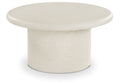Estelle Cream Concrete And Fiberglass Indoor / Outdoor Coffee Table - CT12