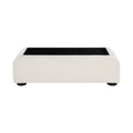 Durham Cream Linen Textured Fabric And Wood Coffee Table - C