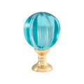 Blue Hand Blown  Finial - Brass