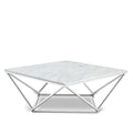 Salvatore Chrome Genuine Marble Top And Chrome Steel Base Coffee Table