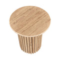 Frederick Natural Travertine End Table