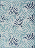 Garden Oasis Blue Tropical Polypropylene Area Rug