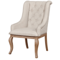 Brockway Set of 2 Tufted Arm Chairs in Cream and Barley Brown