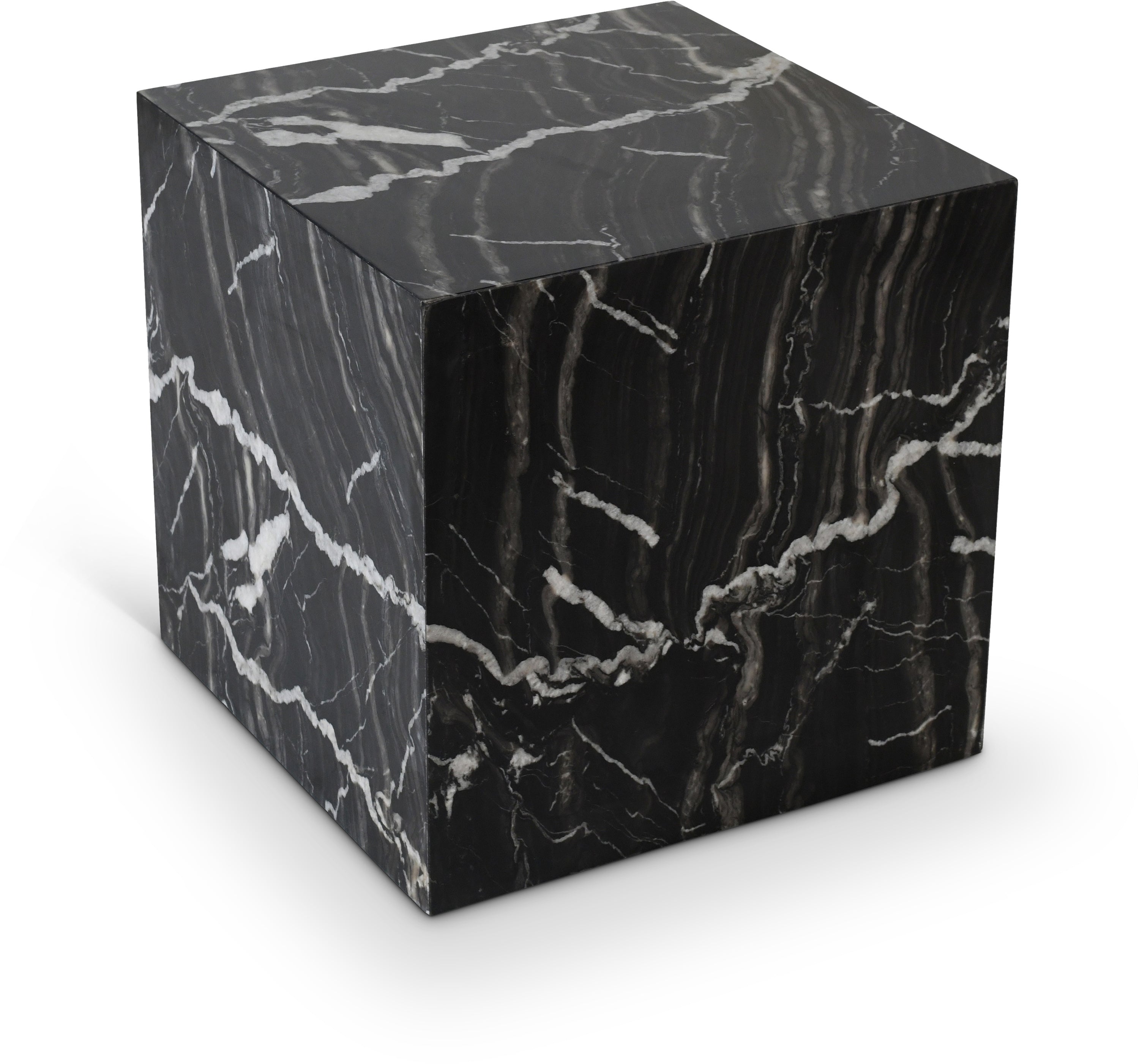 Bromley Black Genuine Marble End Table