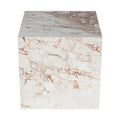 Bromley Cream Genuine Marble End Table - ET