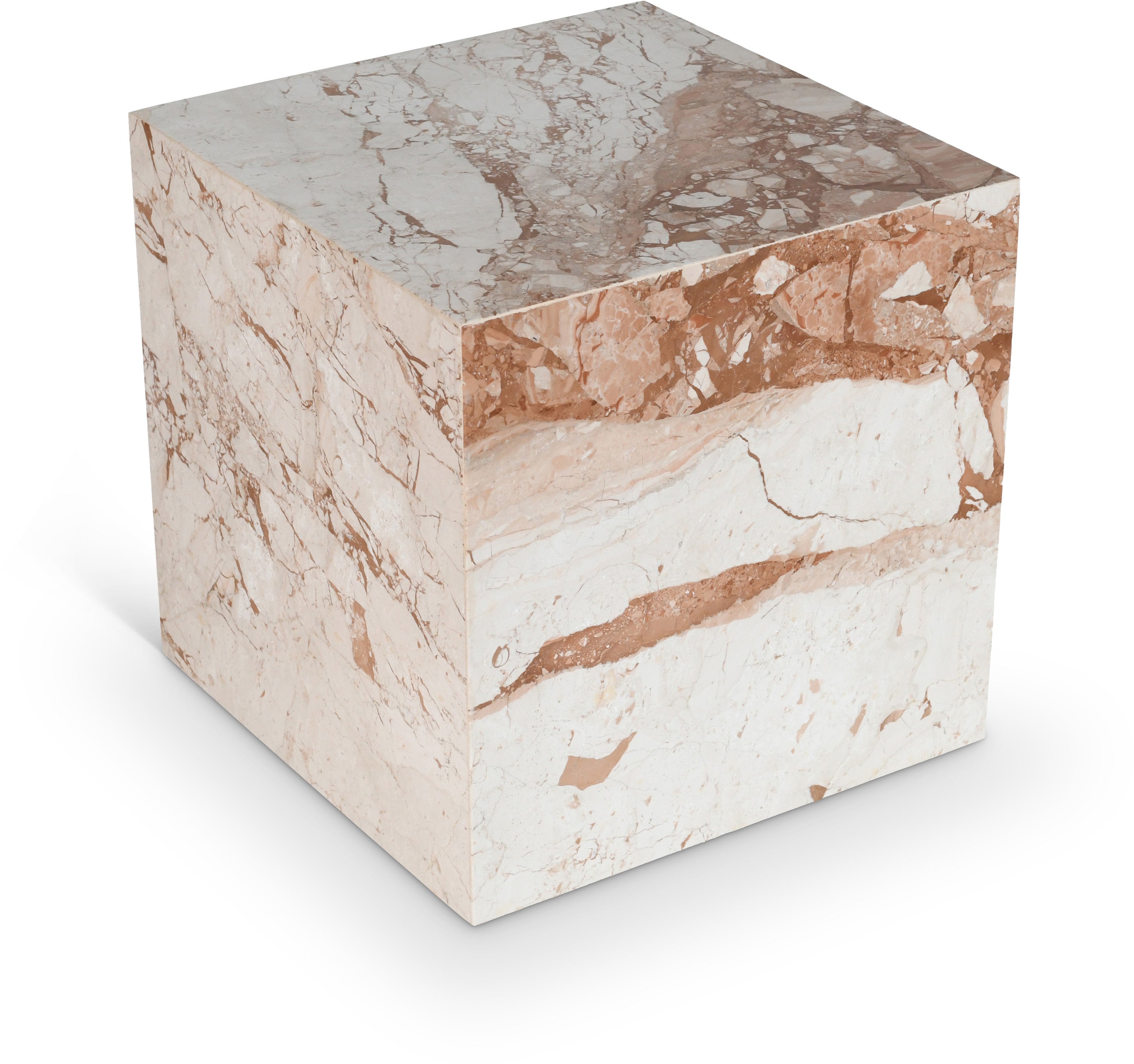 Bromley Cream Genuine Marble End Table