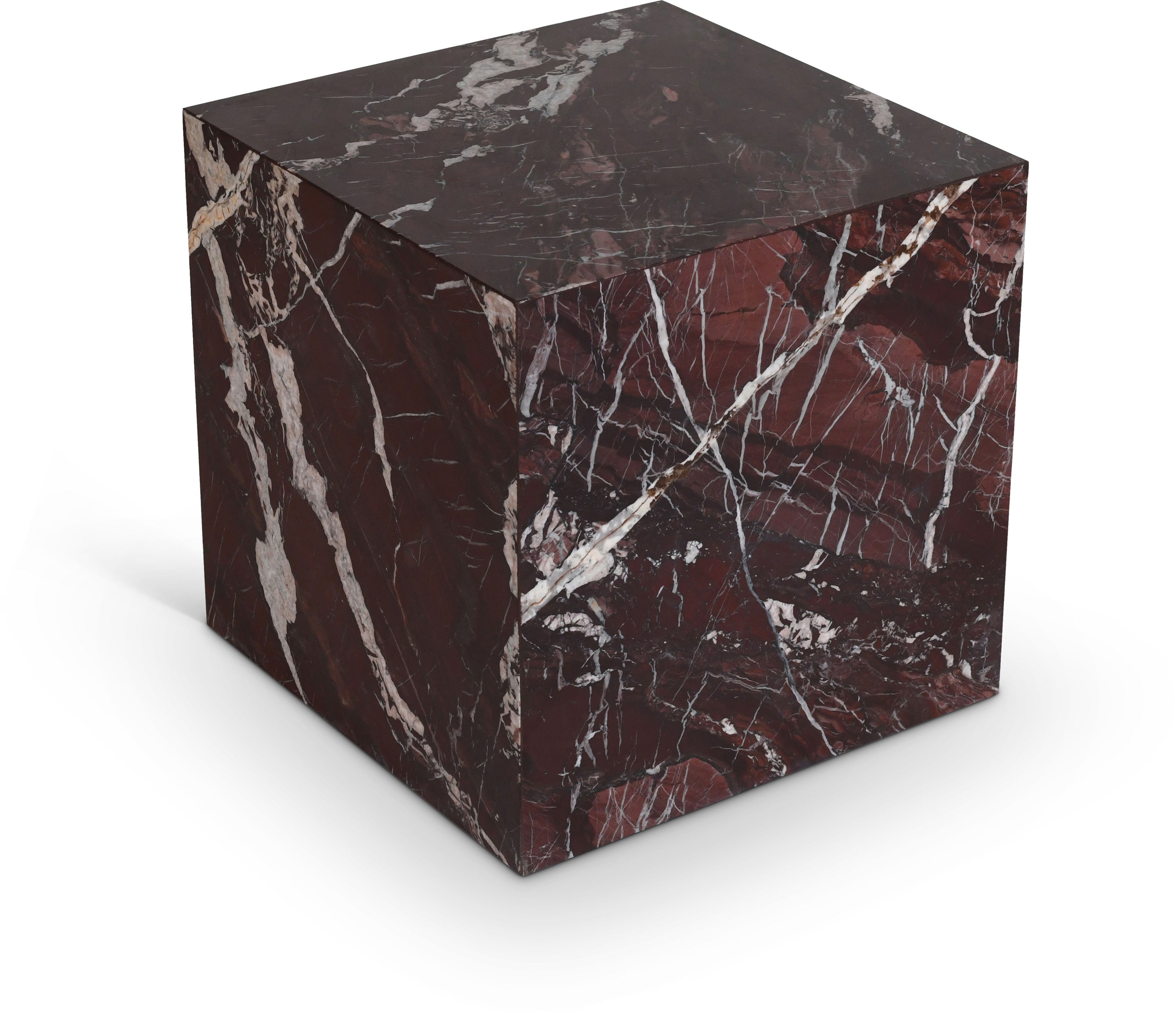 Bromley Red Genuine Marble End Table - ET
