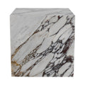 Bromley White Genuine Marble End Table - ET