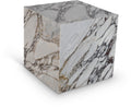 Bromley White Genuine Marble End Table - ET