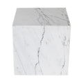 Bromley White Genuine Marble End Table - ET