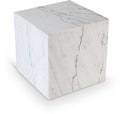Bromley White Genuine Marble End Table - ET