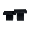 Sidonie Black Solid Wood And Oak Veneer 2pc. Coffee Table - CT-2A