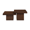 Sidonie Brown Solid Wood And Oak Veneer 2pc. Coffee Table - CT-2A
