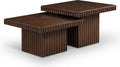 Sidonie Brown Solid Wood And Oak Veneer 2pc. Coffee Table - CT-2A