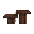 Sidonie Brown Solid Wood And Oak Veneer 2pc. Coffee Table - CT-2B