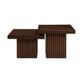 Sidonie Brown Solid Wood And Oak Veneer 2pc. Coffee Table - CT-2C