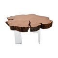 Wendell Natural Acacia Wood Top And Acrylic Base Coffee Table