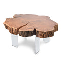 Wendell Natural Acacia Wood Top And Acrylic Base Coffee Table