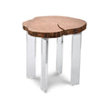 Wendell Natural Acacia Wood Top And Acrylic Base End / Side Table