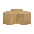 Evander Natural Oak Wood 3pc. Modular Coffee Table