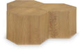 Evander Natural Oak Wood 3pc. Modular Coffee Table
